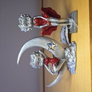 Betty Boop Pewter Statues-Red Dress Standing & Sitting on Moon